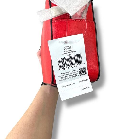 Kate Spade New York NWT Heriloom Tomato Red Harper Leather Crossbody Purse - Picture 8 of 12